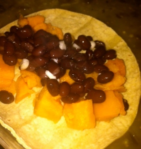 Stuff enchiladas with sweet potato and beans